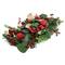 30" Green Pine Triple Candle Holder With Bows & Plaid Christmas Ornaments